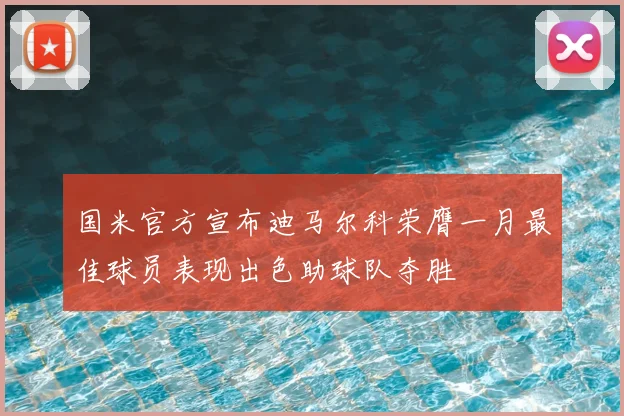 国米官方宣布迪马尔科荣膺一月最佳球员表现出色助球队夺胜
